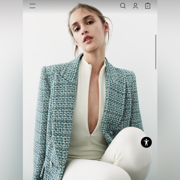 NWOT ZARA tweed jacket - Picture 1 of 11
